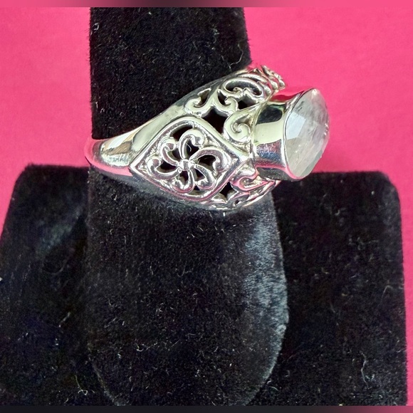 Nicky Butler Filagree .925 Sterling Silver - Flashy Moonstone Ring _ Size 8 - Picture 3 of 6
